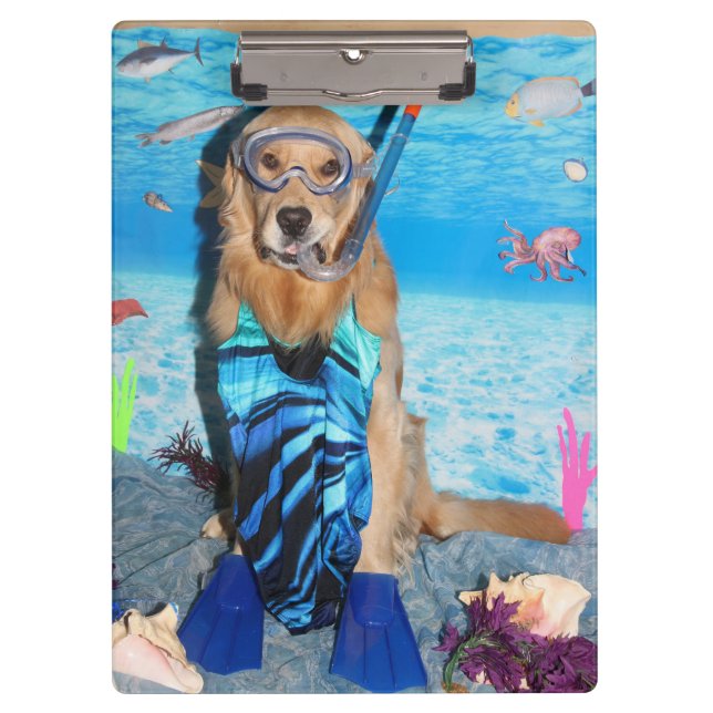 Porte-bloc Golden retriever Snorkeler (Devant)