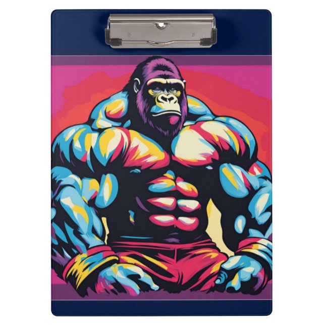 Porte-bloc Gorilla Bodybuilder Lifter Pop Art Dessin (Devant)