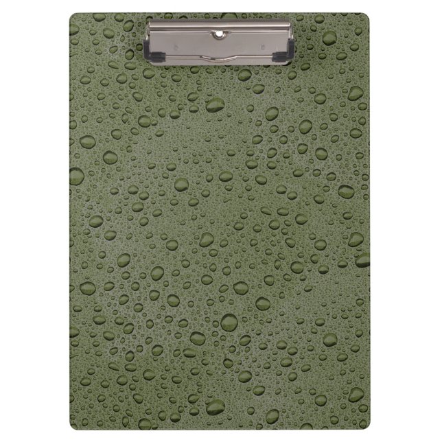 Porte-bloc gouttelettes d'eau verte d'olive (Devant)