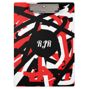 Porte-bloc Graffiti noir, blanc et rouge