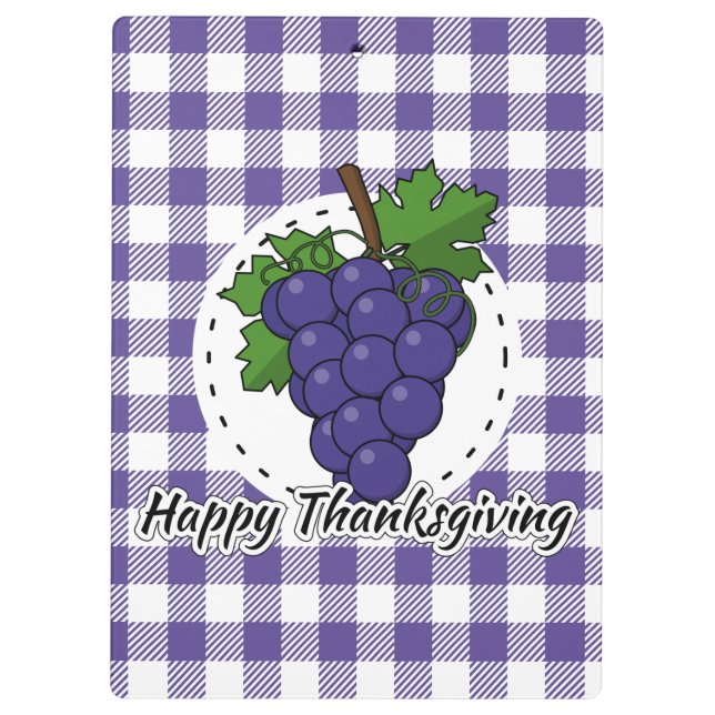 Porte-bloc Grape on Violet Plaid (Dos)