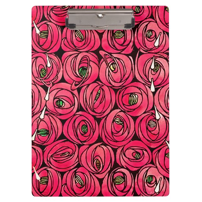 Porte-bloc Graphique rose Art Nouveau Rennie Macintosh (Devant)