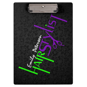 Porte-bloc Gras Black Green Et Violet Liste De Cheveux Texte