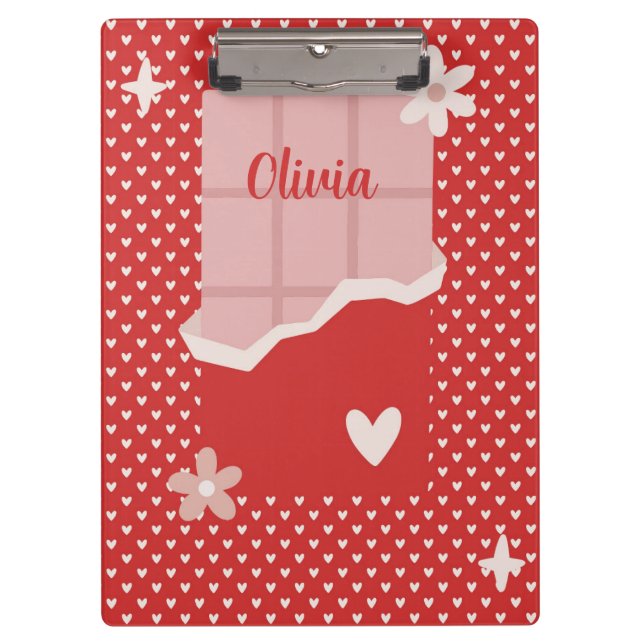 Porte-bloc Gras Red Heart Love Design - Parfait pour Gi perso (Devant)