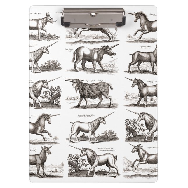 Porte-bloc Gravure de licorne antique Spécimen de zoologie vi (Devant)