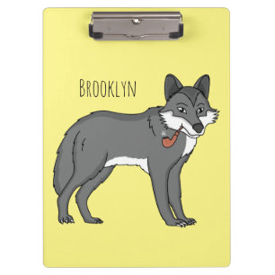 Porte-bloc Gray wolf with pipe cartoon