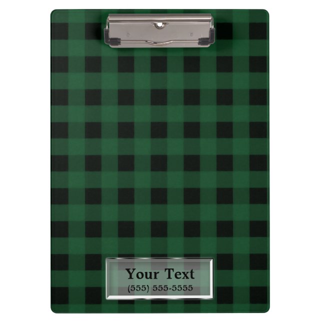 Porte-bloc Green Plaid À damiers Rustic Country Personnalisé (Devant)