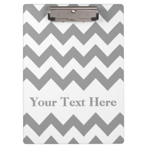 Porte-bloc Grey Bold Chevron avec texte personnalisable
