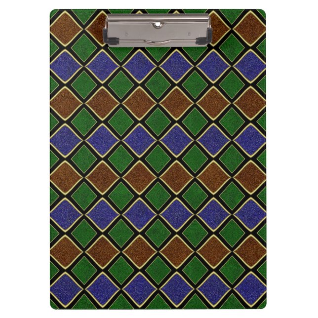 Porte-bloc Grille Diamant Arlequin : Harmonie Texturée (Devant)