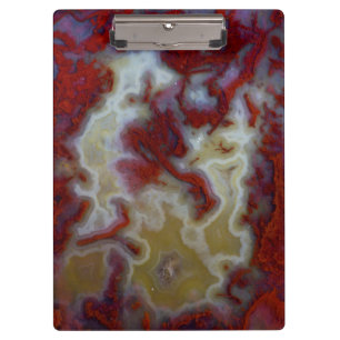 Porte-bloc Gros plan sur une dalle d'agate mousse rouge