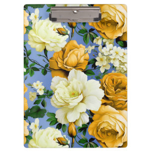 Porte-bloc Grosse Fleur de rose jaune rétro