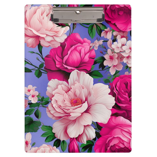 Porte-bloc Grosse Fleur rose rétro (Devant)