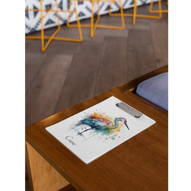 Porte-bloc Grue gracieuse : Aquarelle, coussin (Créateur téléchargé)