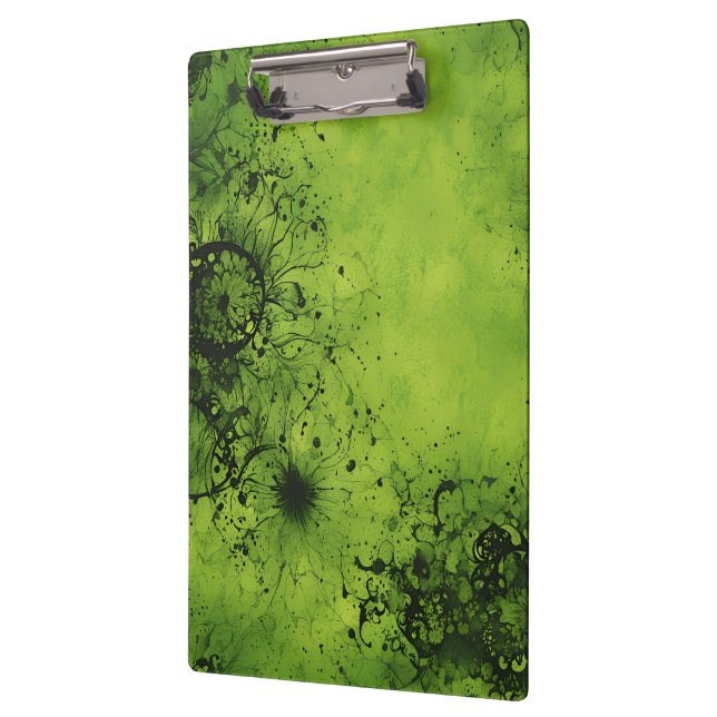 Porte-bloc Grunge Vert Citron avec Accents Noirs (Gauche)
