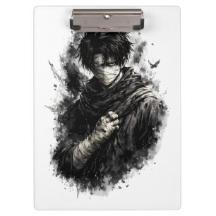 Porte-bloc Guerrier d'anime sombre Ninja bandagé Art Grunge