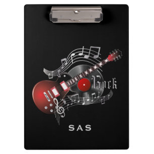 Porte-bloc Guitare Rock - Rouge - Monogramme