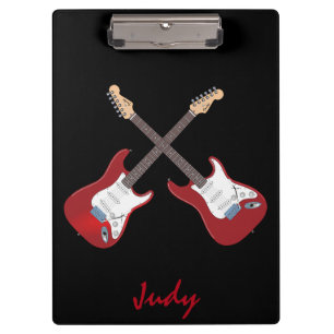 Porte-bloc Guitares électriques rouges   personnalisé
