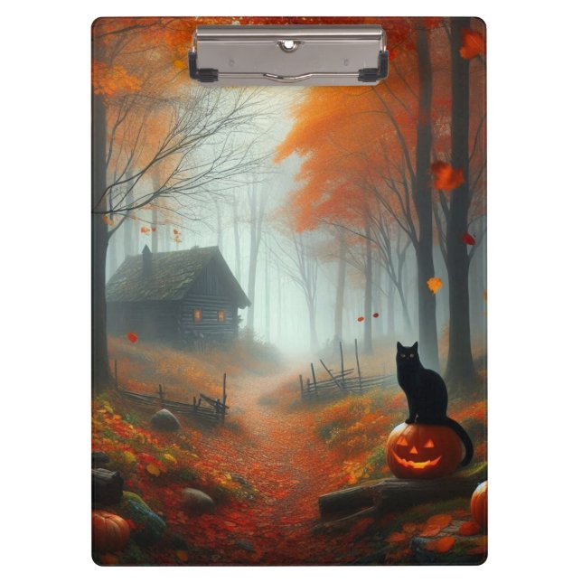 Porte-bloc Halloween/Automne/Automne/citrouille/chat (Devant)