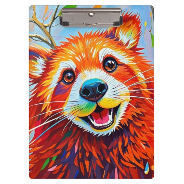 Porte-bloc Happy Bear Expressive animal art abstrait (Devant)