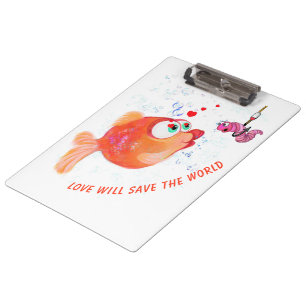 Porte-bloc Happy Fish and Worm Porte - bloc Funny - Texte per