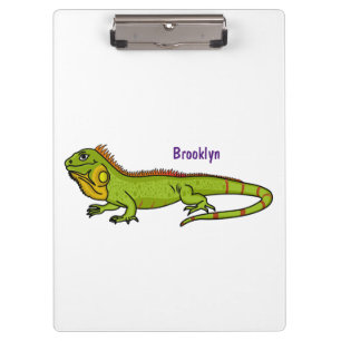 Porte-bloc Happy green iguana cartoon