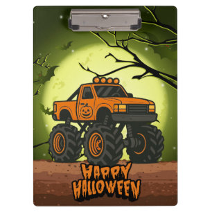Porte-bloc Happy Halloween Monster Truck avec chauves-souris