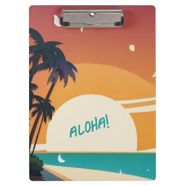 Porte-bloc Hawaiian/Aloha/Tropical/plage (Devant)