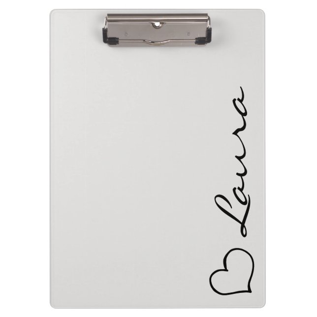 Porte-bloc Heart Your Name Script Custom Gift Clipboard (Devant)