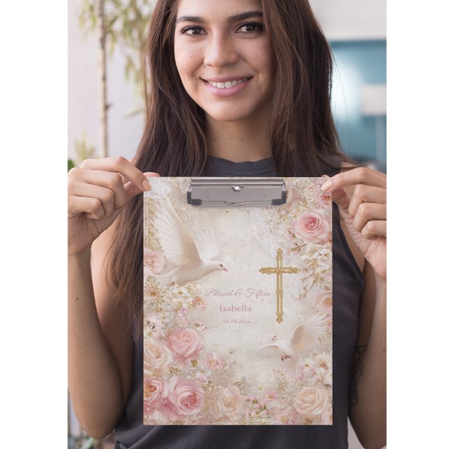 Porte-bloc Heaveny Blush & Gold Quince, personnalisé (Créateur téléchargé)