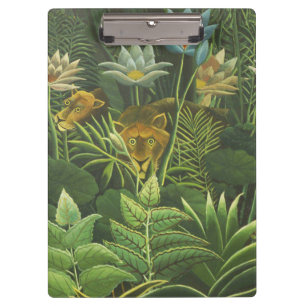 Porte-bloc Henri Rousseau Jungle Tropical Lion Impression Vin