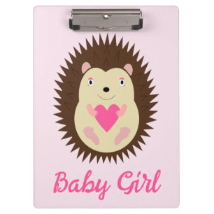 Porte-bloc Hérisson Bébé Fille Rose Joli Personnalisé