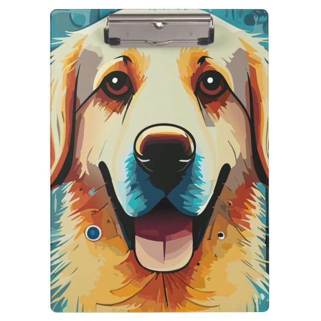Porte-bloc Heureux Golden Retriever Papa (Devant)