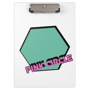 Porte-bloc Hexagone vert vintage avec texte rond rose
