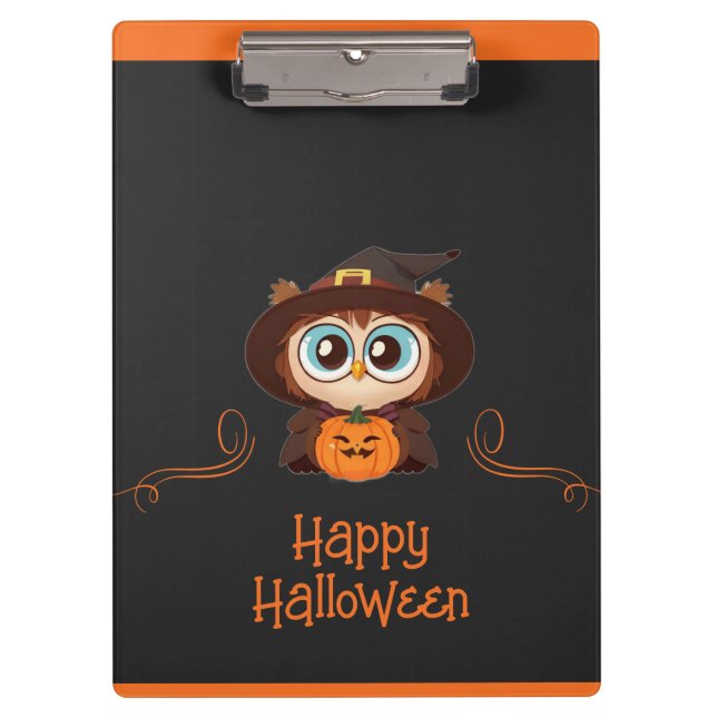 Porte-bloc Hibou/Automne/Halloween/citrouille (Devant)