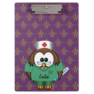 Porte-bloc hibou d'infirmière