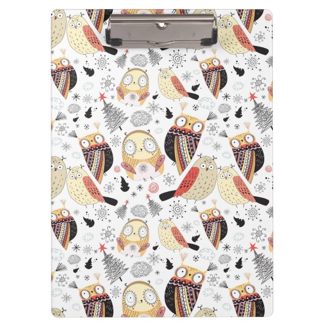 Porte-bloc Hibou drôle de texture (Devant)