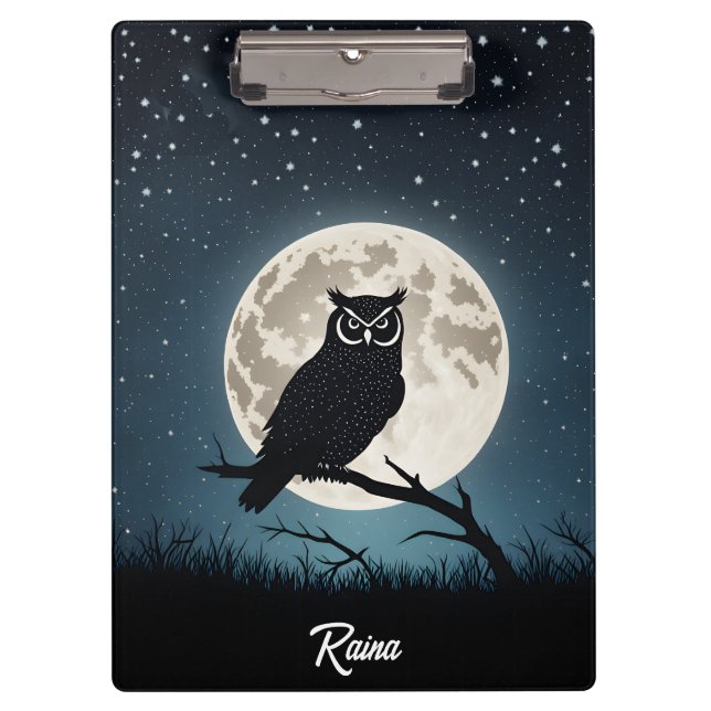 Porte-bloc Hibou par une nuit magique (Devant)