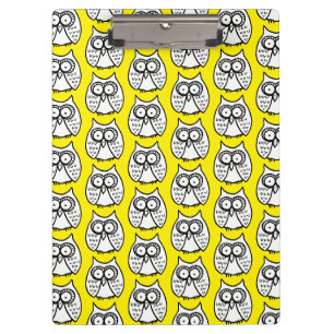 Porte-bloc Hiboux de dessin animé drôles jaunes