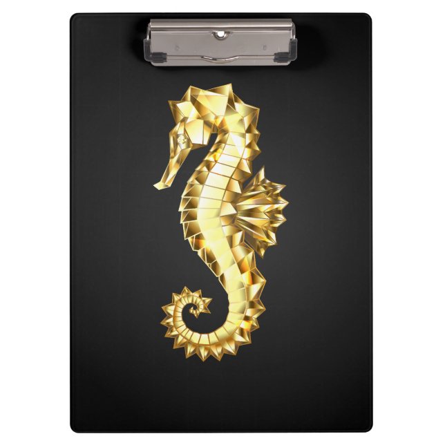 Porte-bloc Hippocampe Polygonal Or (Devant)