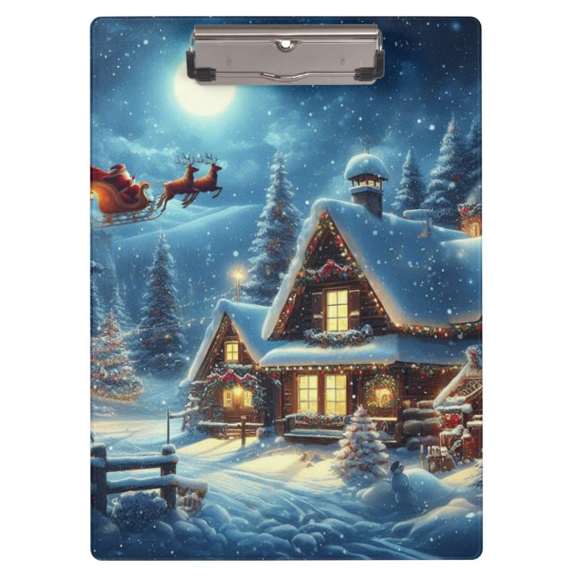 Porte-bloc Hiver/Père Noël/Noël/Neige (Devant)