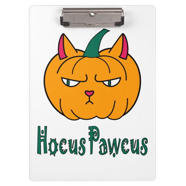 Porte-bloc Hocus pawcus Halloween citrouille ginger cat magie (Devant)
