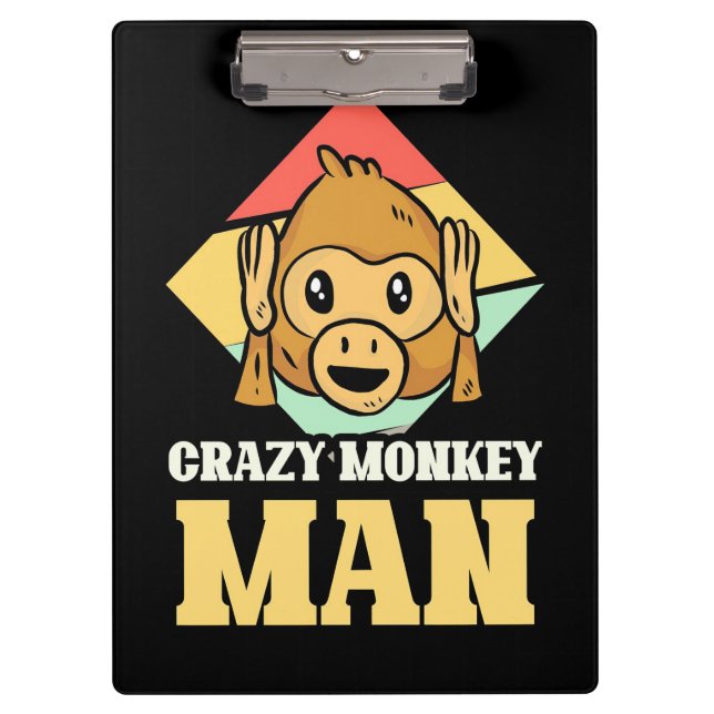 Porte-bloc Homme fou de singe (Devant)
