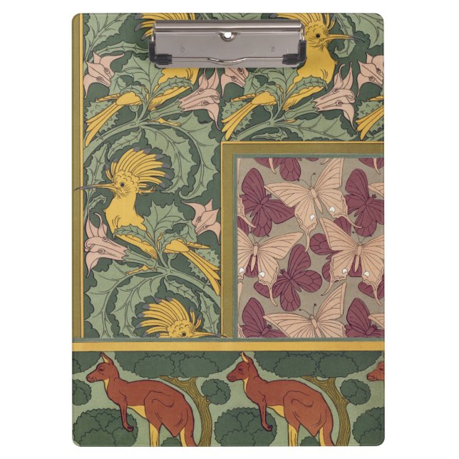 Porte-bloc Hoopoes & Jimson Weed, Birds & Floral Art Nouveau (Devant)