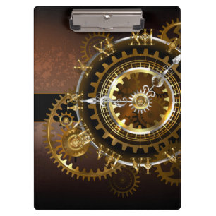 Porte-bloc Horloge Steampunk avec des engrenages anciens