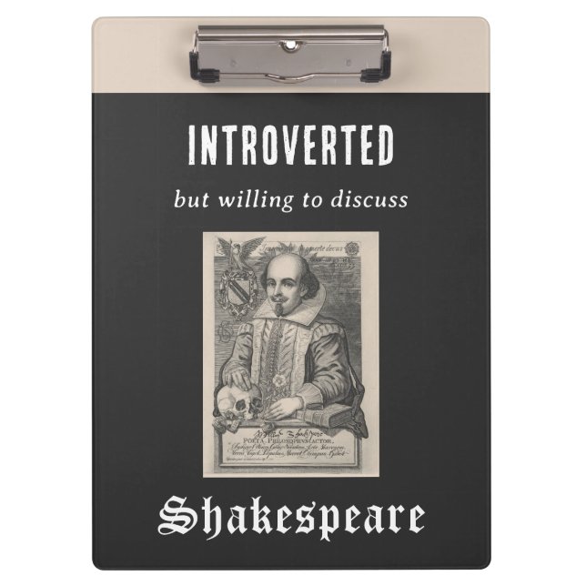 Porte-bloc Humour d'introverti drôle Thème Shakespeare cool (Devant)