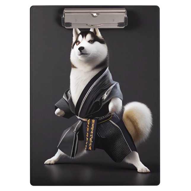 Porte-bloc Husky Dog connaît Karate, Husky Dog Karate Player (Devant)