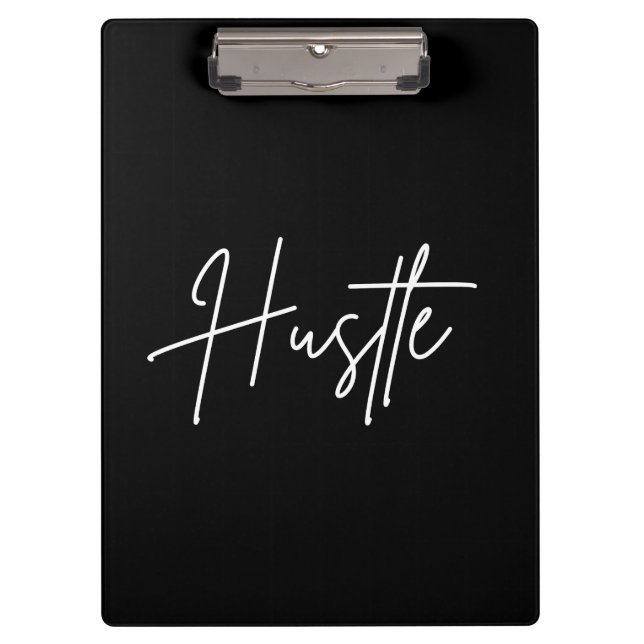 Porte-bloc Hustle Script Clipboard – Modern Desk Accessory (Devant)