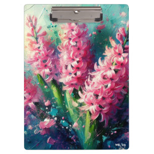 Porte-bloc Hyacinthes roses Floral Impressionniste Peinture