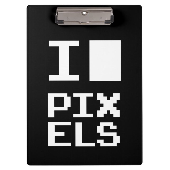 Porte-bloc I Love Pixels, design geek, art des pixels (Devant)