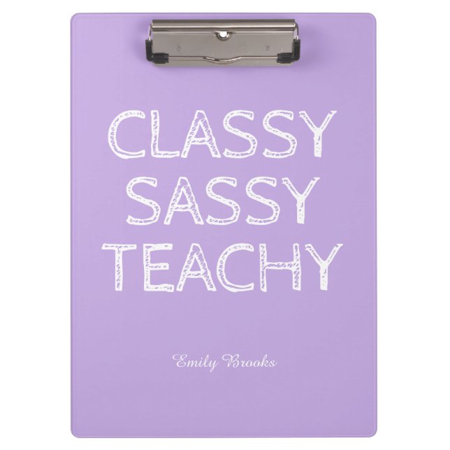 Porte-bloc Idée de cadeau personnalisé pour enseignant violet (Devant)